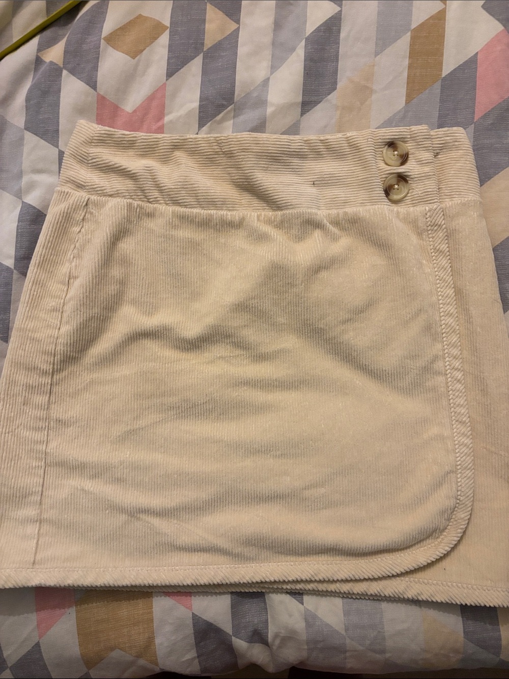Joe Fresh Corduroy Mini Skirt with Button Detail